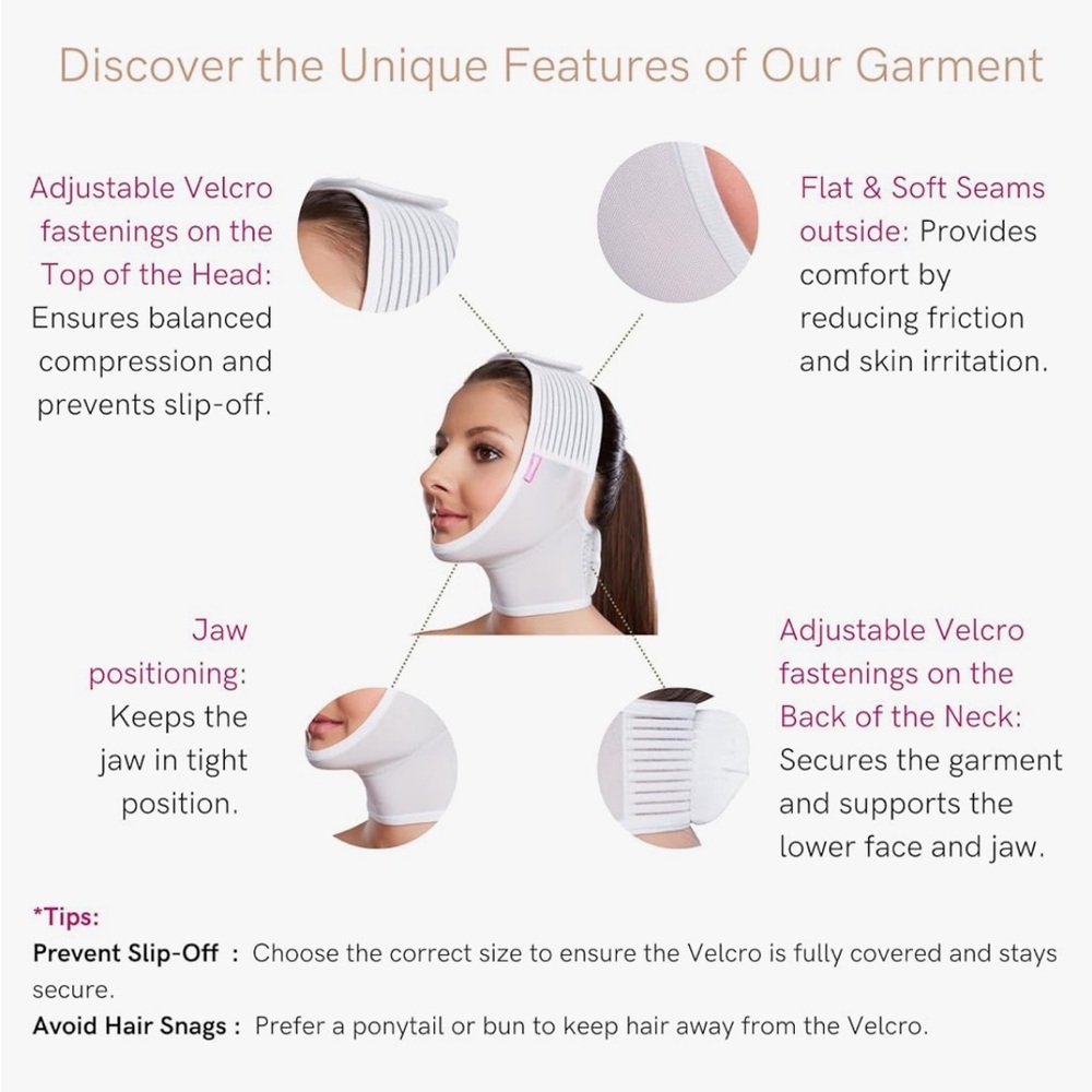 LIPOELASTIC FM Extra- Chin Lipo Compression Garment Facelift Compression Garment